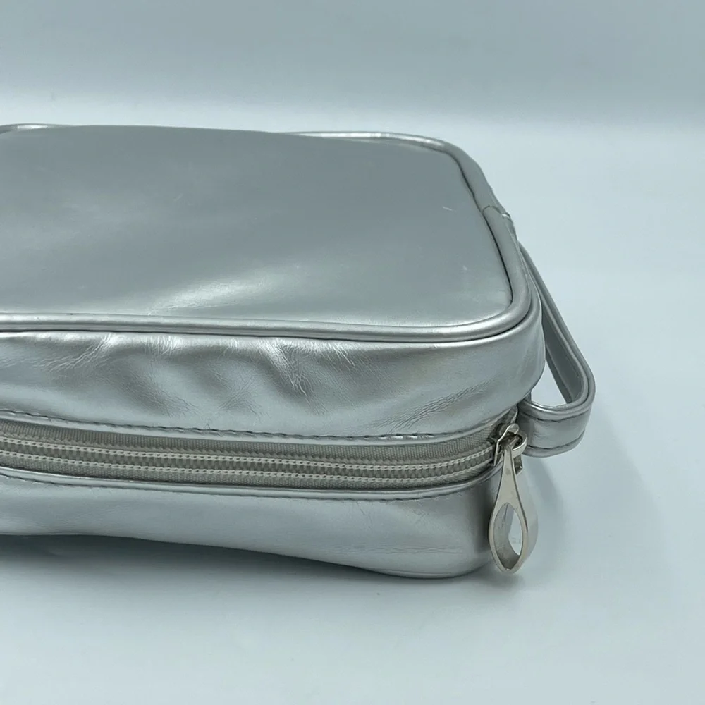 Clarins Paris Vanity Case Silver makeup Bag